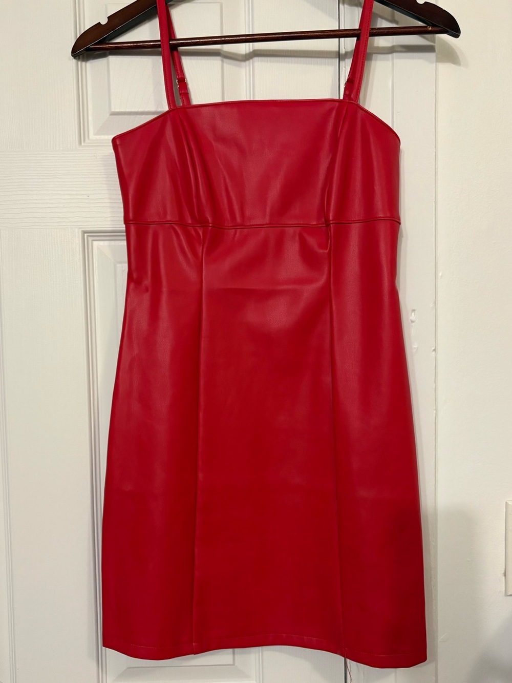 Kirious Los Angeles Red Faux Leather Mini Dress Size Small
